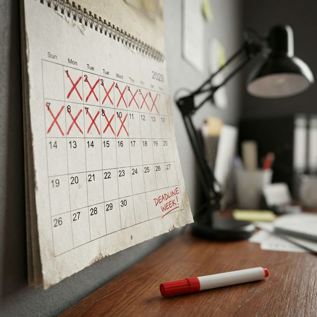 Calendar showing passing time